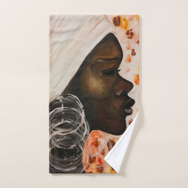 Beauté Africaine Jolie femme Serviette de bain ens (Serviette à main)
