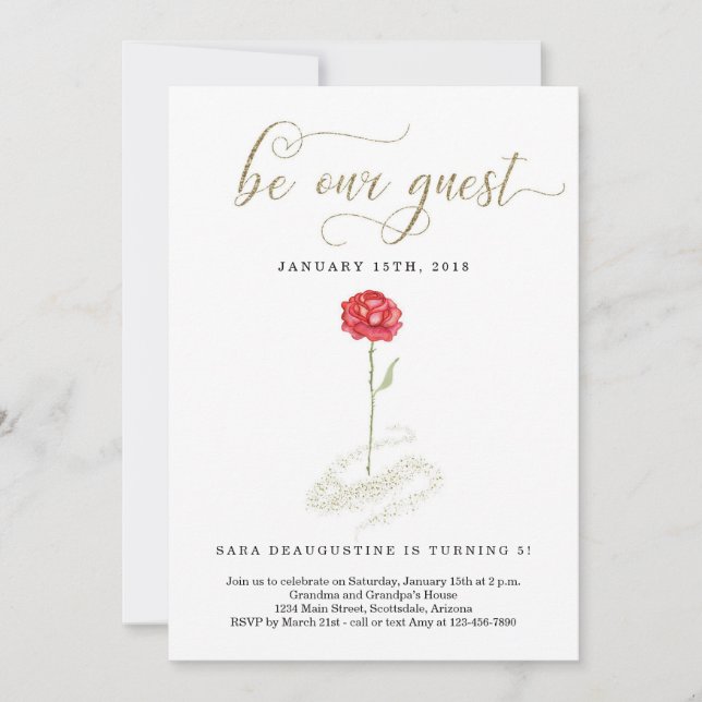 Beauté & Bête Invitation Anniversaire (Devant)