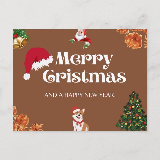 Beauté Brown et carte de Noël minimaliste (Devant)