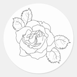 Beauté Claire : Autocollant Rose en Dessin au Trai