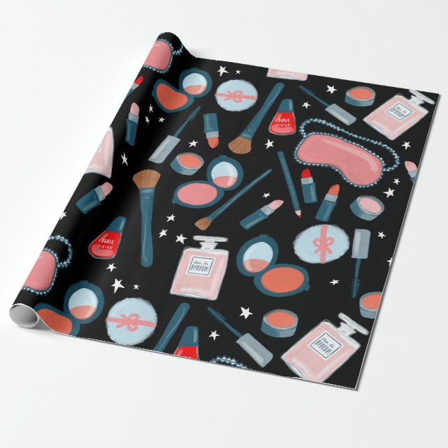Beauté cosmétique motif noir emballage cadeau (Déroulé)
