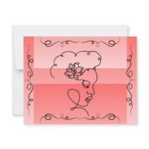 Beauté de flux : Coral Line Art carte blanche