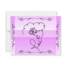 Beauté de flux : Lavender Line Art carte blanche