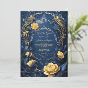 Beauté et la Bête Or Rose Sweet 16 Invitation