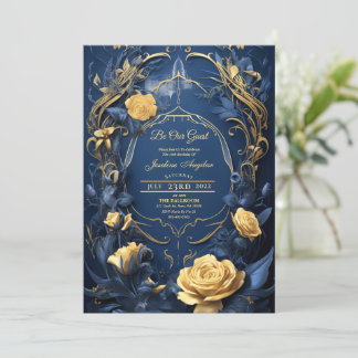Beauté et la Bête Or Rose Sweet 16 Invitation