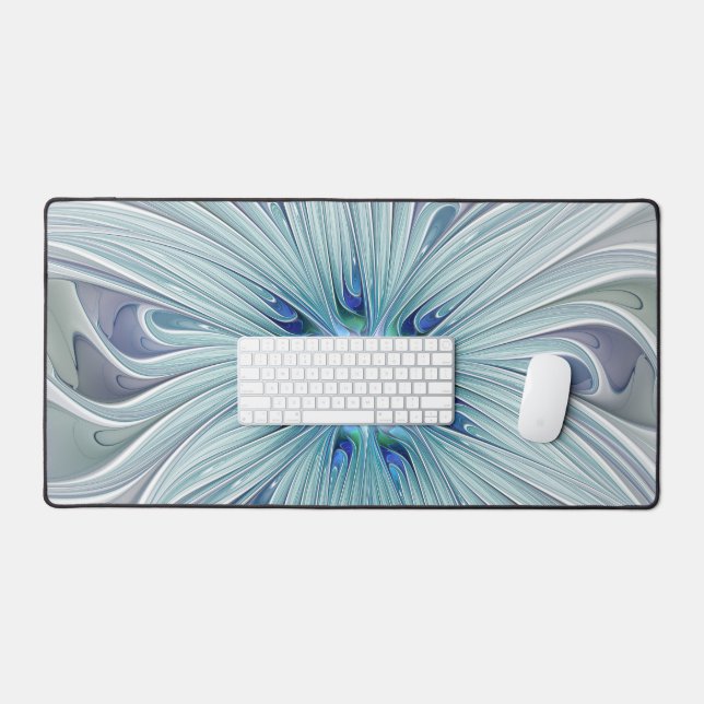 Beauté florale Abstraite moderne Blue Pastel Flowe (Clavier et souris)