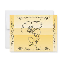 Beauté : Goldenrod Line Art Carte blanche