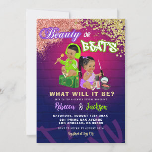Beauté moderne ou Beats Genre Reveillez Invitation