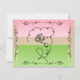 Beauté : Peony Line Art Carte blanche