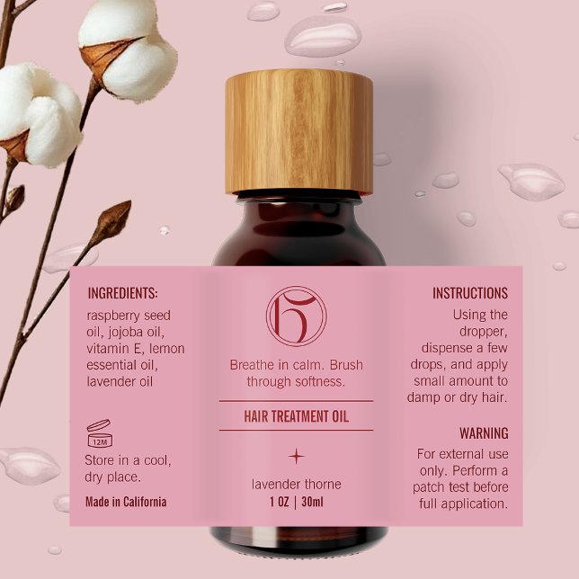 Beauté rose 1 OZ/30ml Bouteille Étiquette étanche (Créateur téléchargé)