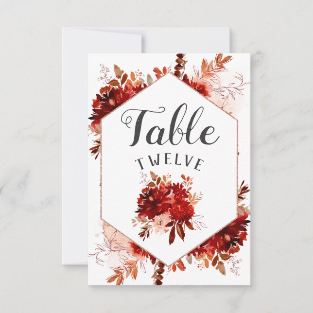 Beauté Rustique Floral encadré Numéro de table Siè (Devant)