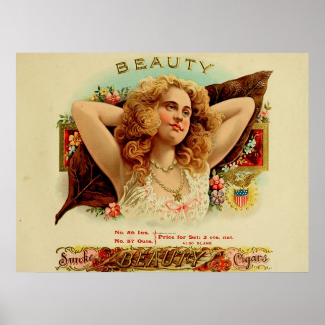 Beauté Vintage Cigar Box Étiquettes Affiches (Devant)