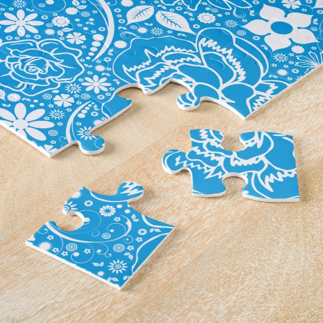 Beautés botaniques Puzzle bleu clair (Côté)