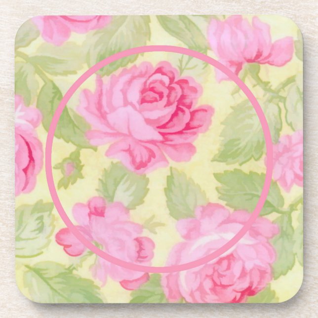Beautés roses Dessous de verre arrière de liège (Devant)