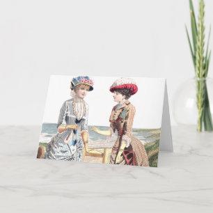 Beautés victoriennes à la plage - Carte de voeux