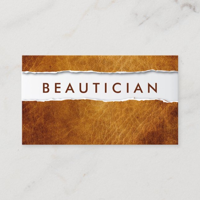 Beauticia Vintag Ripped Paper Salon Visitenkarte (Vorderseite)