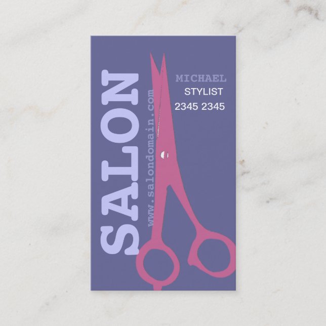 Beautician Beauty Salon Elegance Moderne Schere Terminkarte (Vorderseite)