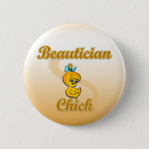Beautician Chick Button