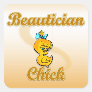 Beautician Chick Quadratischer Aufkleber