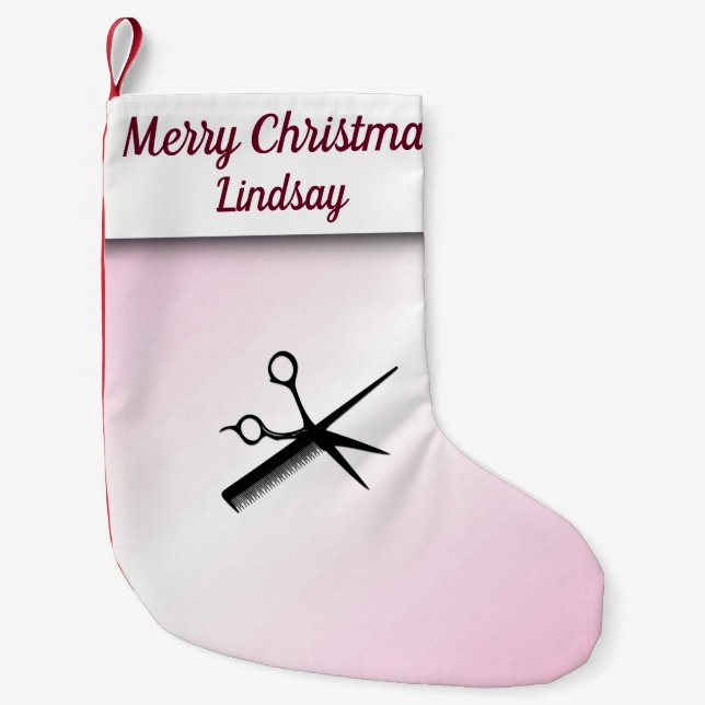 Beautician Design Pink Kleiner Weihnachtsstrumpf (Vorderseite)