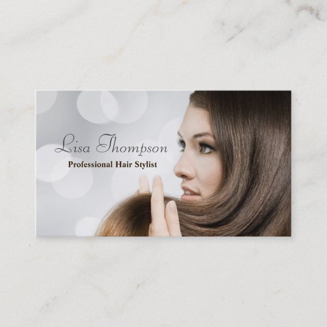 Beautician-Haar-Stylist-eleganter beruflicher Visitenkarte (Vorderseite)