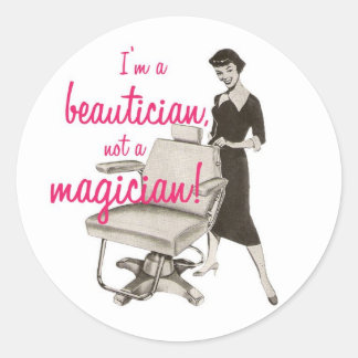 Beautician keiner Magier-Friseur-Sticker Runder Aufkleber