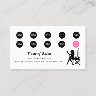 Beautician Pink und Black Girly Girly Salon Loyali Treuekarte