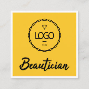 Beautician QR Code Logo Gerahmt Gelb Schwarz-weiß Quadratische Visitenkarte