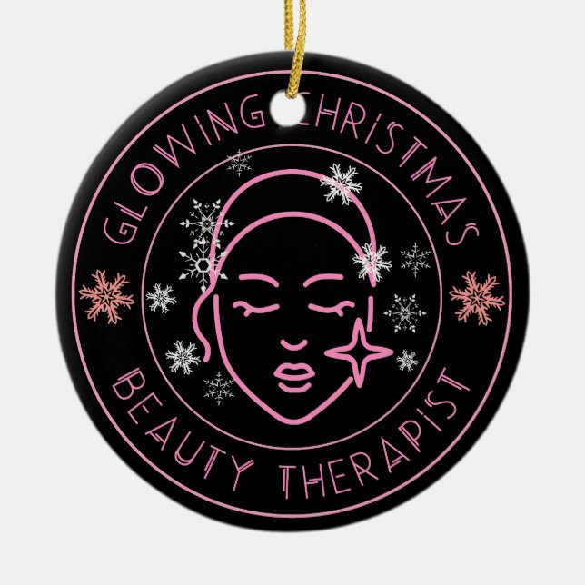 Beautician Weihnachtsgeschenk Schönheitssalon Keramik Ornament (Vorne)