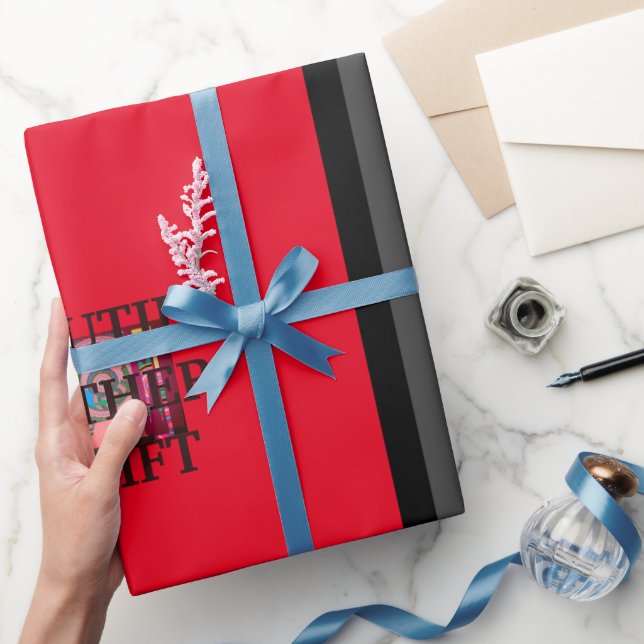 BEAUTIFL VATER GIFT_LETTER _RED_BLACK_GRAY_ GESCHENKPAPIER (Schenken)