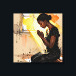 Beautiful Abstract African=American Woman Praying Leinwanddruck<br><div class="desc">Faith and hope wall art. A beautiful scene of an African-American woman praying as the sun beams in on her through the windows inspiring hope.</div>
