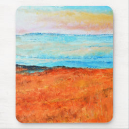 Beautiful Abstract Beach Painting Orange Mousepad
