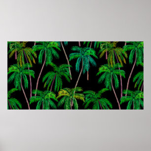 Beautiful acrylic seamless floral summer pattern w poster
