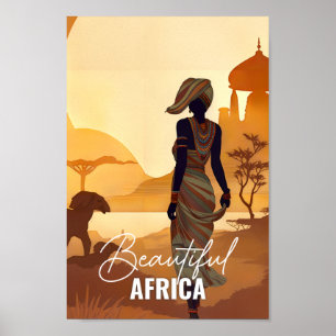 Beautiful Africa Famous Travel Place Vintag Poster