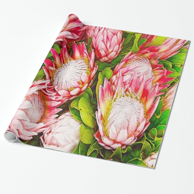 Beautiful Africa Protea Pattern Geschenkpapier (Ungerollt)