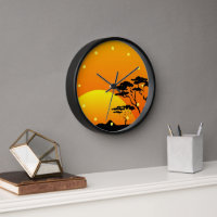 Beautiful Africa Safari Bright Orange Sunset