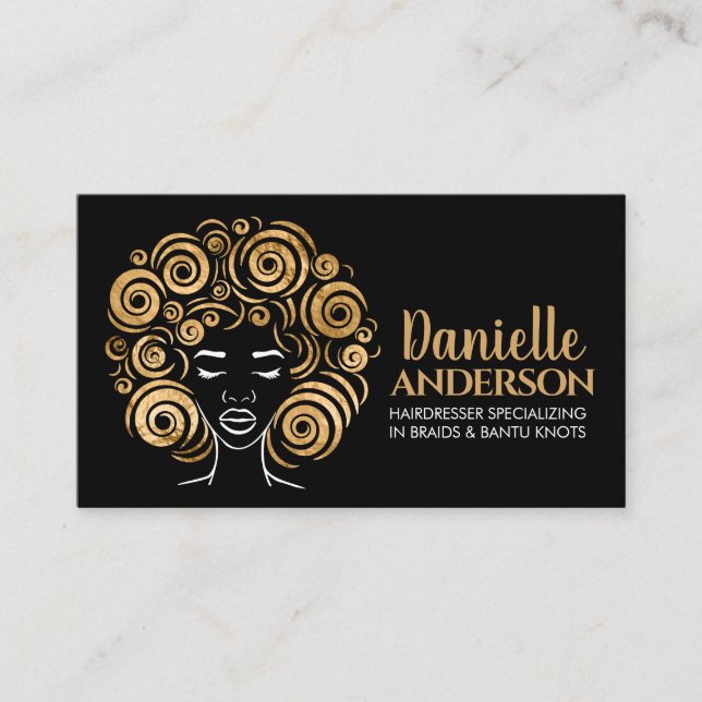 Beautiful African American Woman Silhouette Visitenkarte (Vorderseite)