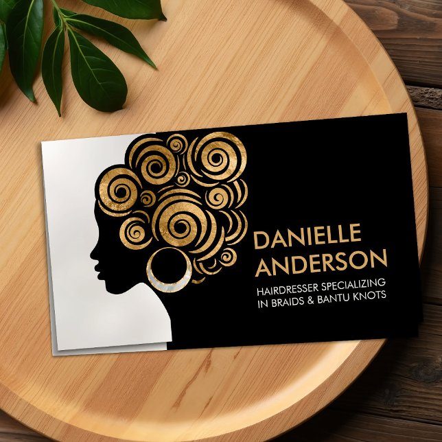Beautiful African American Woman Silhouette Visitenkarte (Von Creator hochgeladen)