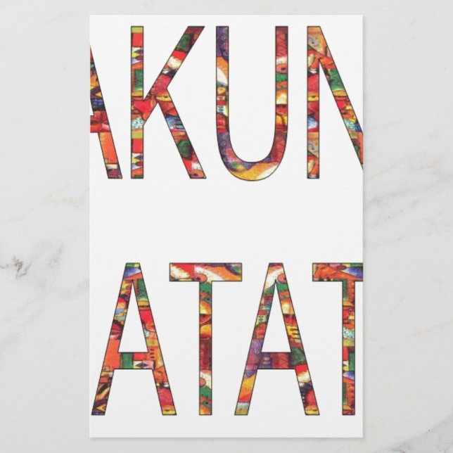 Beautiful African Vintag Colors Hakuna Matata Art Briefpapier (Vorderseite)