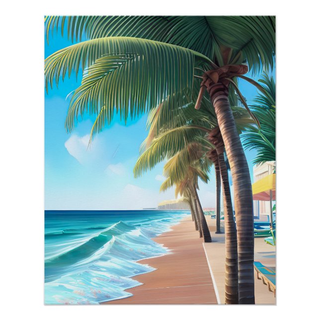 Beautiful AI design-Cool summer beach design. Poster (Vorderseite)