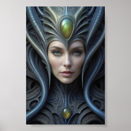 Beautiful Alien Woman - 007 - Fantasy Art Poster