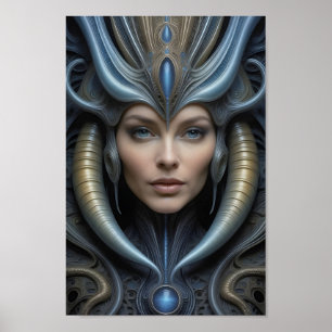 Beautiful Alien Woman - 013 - Fantasy Art Poster