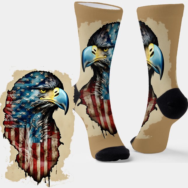 Beautiful American Eagle USA Flag Socken (Von Creator hochgeladen)