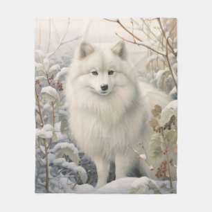 Beautiful American Eskimo Dog Fleecedecke