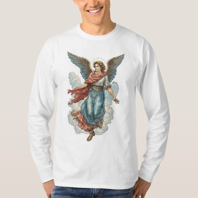 Beautiful Angel Men's Christian Long Sleeve Tee (Vorderseite)