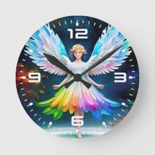 Beautiful Angel Wings Art-35444 Runde Wanduhr