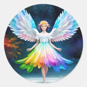 Beautiful Angel Wings Art-35444 Runder Aufkleber