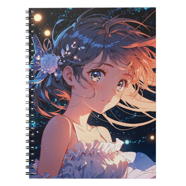 Beautiful anime girl illustration notizblock (Vorderseite)