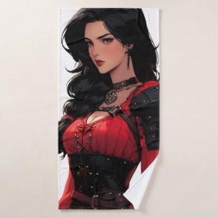 Beautiful Anime Woman Fantasy Badehandtuch