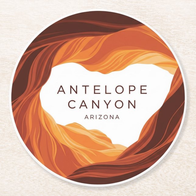 Beautiful Antelope Canyon Navajo Nation Runder Pappuntersetzer (Vorderseite)